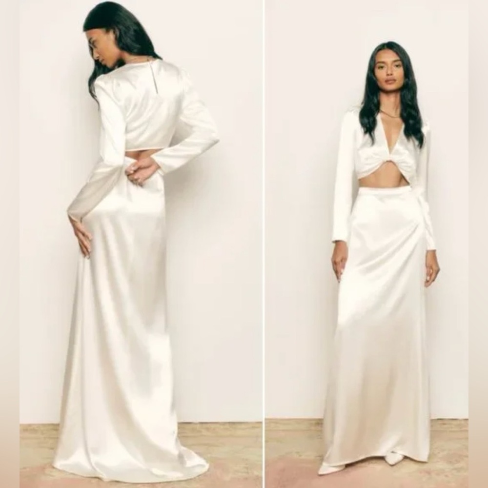 ISO Reformation Barcelona silk 2 piece size 4